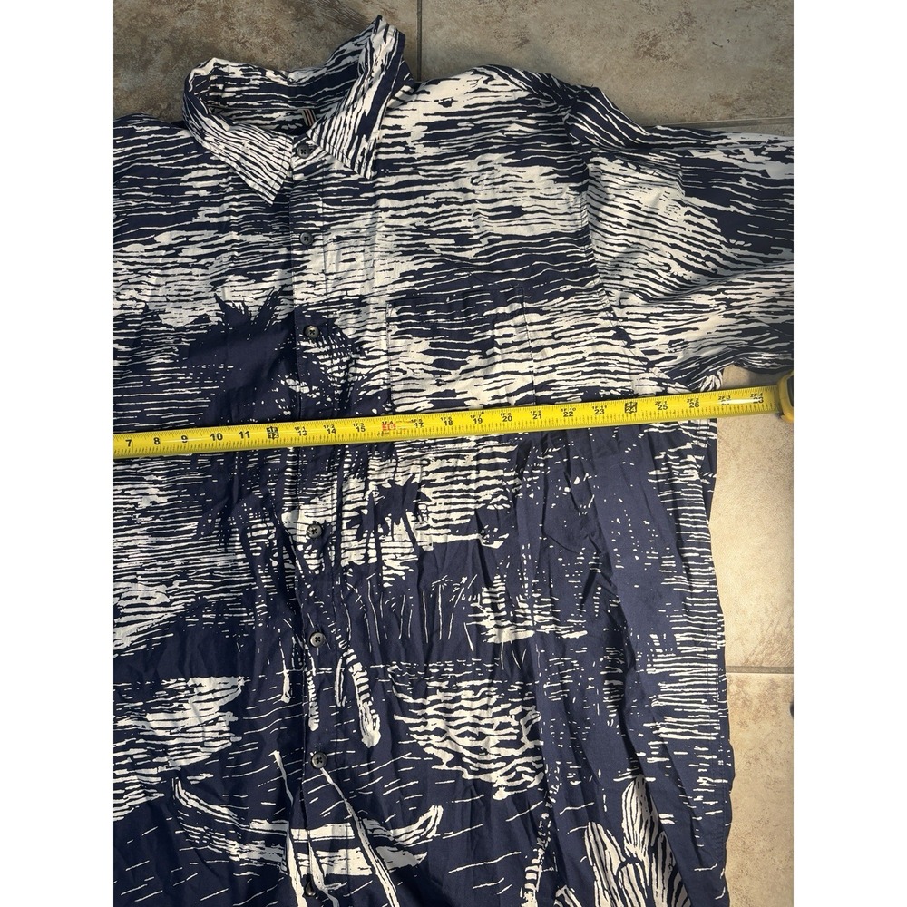 Territory Ahead Hawaiian Shirt Mens 2XL Tall Tropical Palm Canoe Aloha Cotton - Picture 5 of 6